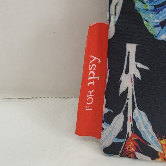 Rebecca Minkoff X Ipsy Navy Multi-Colored Floral Small Cosmetic Bag 7 x 5 inches - Picture 3 of 5